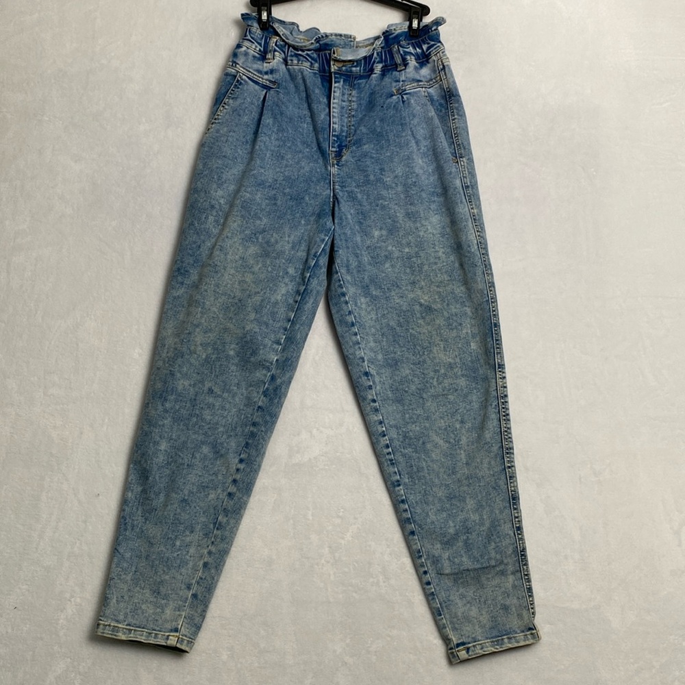 Vintage America Women’s Acid Wash Paperbag Jeans Size 8